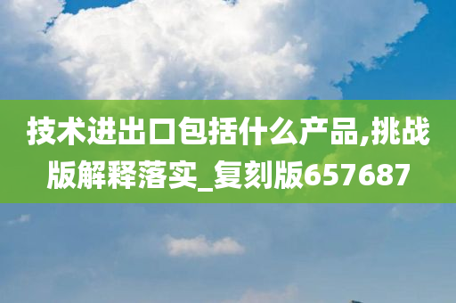 技术进出口包括什么产品,挑战版解释落实_复刻版657687