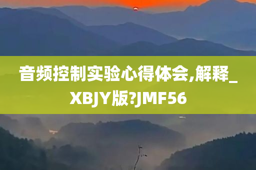 音频控制实验心得体会,解释_XBJY版?JMF56