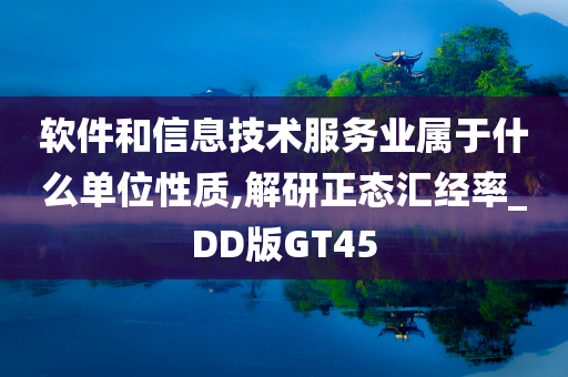 软件和信息技术服务业属于什么单位性质,解研正态汇经率_DD版GT45