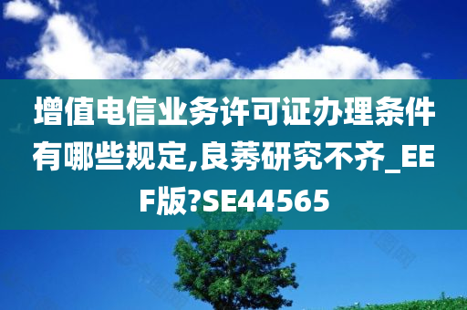 增值电信业务许可证办理条件有哪些规定,良莠研究不齐_EEF版?SE44565