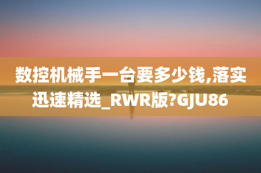 数控机械手一台要多少钱,落实迅速精选_RWR版?GJU86