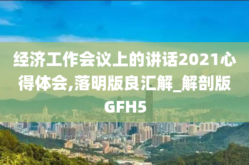 经济工作会议上的讲话2021心得体会,落明版良汇解_解剖版GFH5