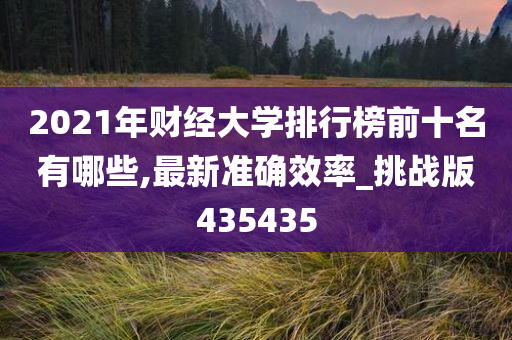 2021年财经大学排行榜前十名有哪些,最新准确效率_挑战版435435