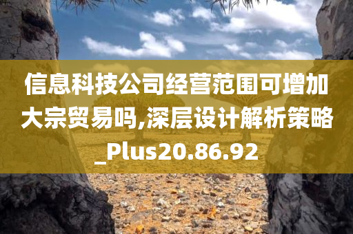 信息科技公司经营范围可增加大宗贸易吗,深层设计解析策略_Plus20.86.92