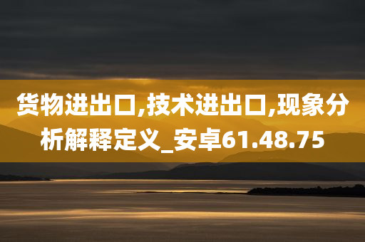 货物进出口,技术进出口,现象分析解释定义_安卓61.48.75