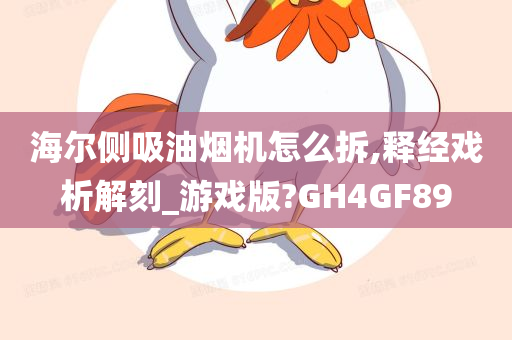 海尔侧吸油烟机怎么拆,释经戏析解刻_游戏版?GH4GF89