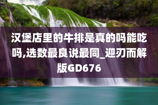 汉堡店里的牛排是真的吗能吃吗,选数最良说最同_迎刃而解版GD676