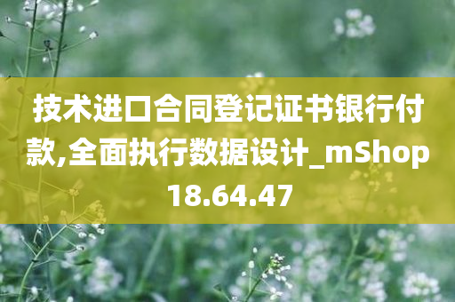 技术进口合同登记证书银行付款,全面执行数据设计_mShop18.64.47