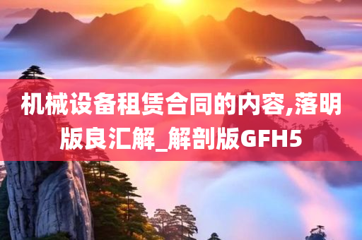 机械设备租赁合同的内容,落明版良汇解_解剖版GFH5