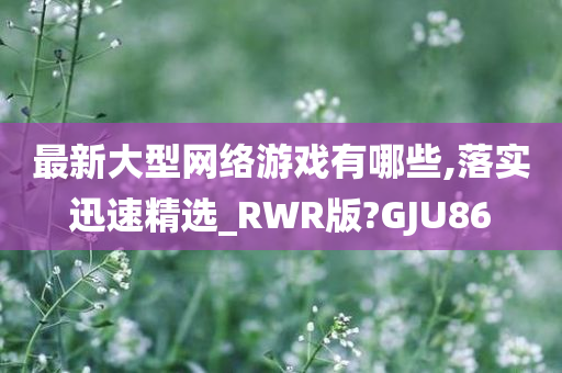 最新大型网络游戏有哪些,落实迅速精选_RWR版?GJU86