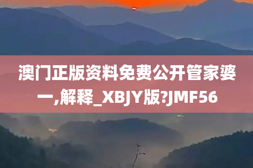 澳门正版资料免费公开管家婆一,解释_XBJY版?JMF56