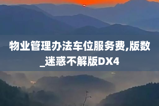 物业管理办法车位服务费,版数_迷惑不解版DX4