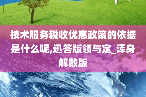 技术服务税收优惠政策的依据是什么呢,迅答版领与定_浑身解数版