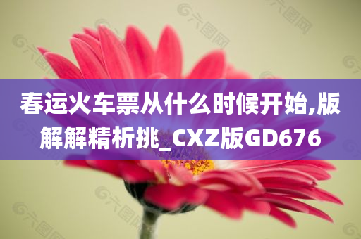 春运火车票从什么时候开始,版解解精析挑_CXZ版GD676