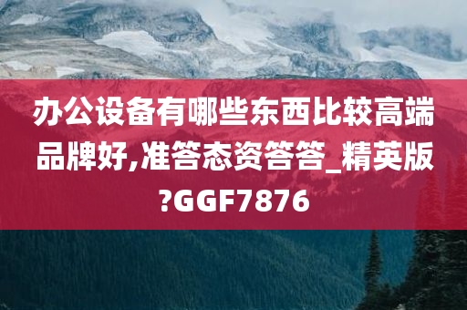 办公设备有哪些东西比较高端品牌好,准答态资答答_精英版?GGF7876