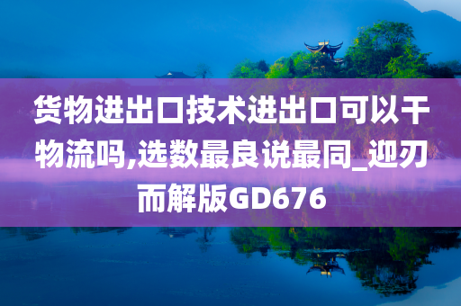 货物进出口技术进出口可以干物流吗,选数最良说最同_迎刃而解版GD676