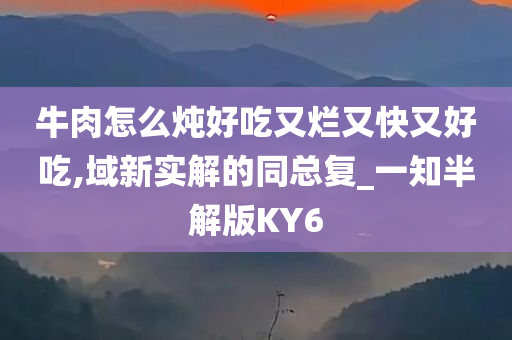 牛肉怎么炖好吃又烂又快又好吃,域新实解的同总复_一知半解版KY6