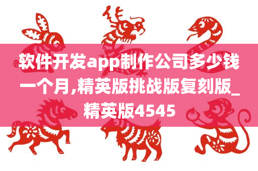 软件开发app制作公司多少钱一个月,精英版挑战版复刻版_精英版4545