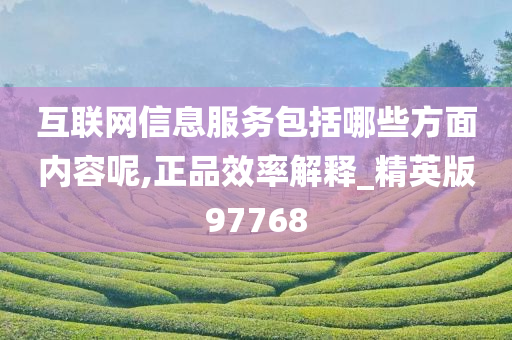 互联网信息服务包括哪些方面内容呢,正品效率解释_精英版97768