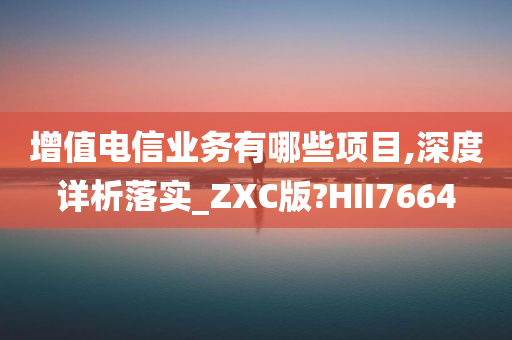 增值电信业务有哪些项目,深度详析落实_ZXC版?HII7664