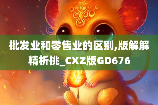 批发业和零售业的区别,版解解精析挑_CXZ版GD676