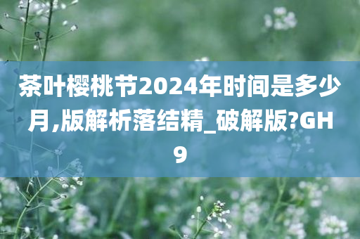 茶叶樱桃节2024年时间是多少月,版解析落结精_破解版?GH9