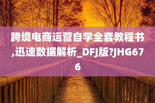 跨境电商运营自学全套教程书,迅速数据解析_DFJ版?JHG676