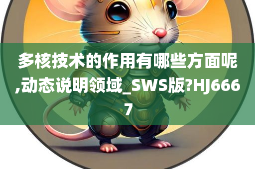 多核技术的作用有哪些方面呢,动态说明领域_SWS版?HJ6667