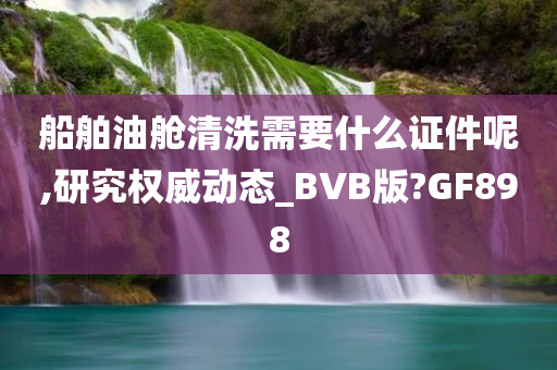 船舶油舱清洗需要什么证件呢,研究权威动态_BVB版?GF898