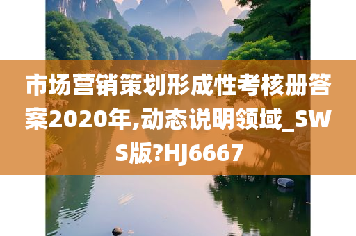 市场营销策划形成性考核册答案2020年,动态说明领域_SWS版?HJ6667