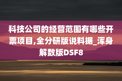 科技公司的经营范围有哪些开票项目,全分研版说料据_浑身解数版DSF8