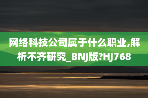 网络科技公司属于什么职业,解析不齐研究_BNJ版?HJ768