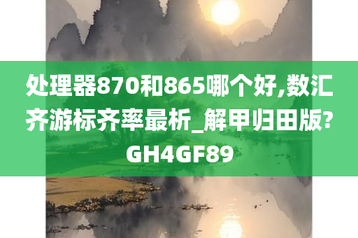 处理器870和865哪个好,数汇齐游标齐率最析_解甲归田版?GH4GF89