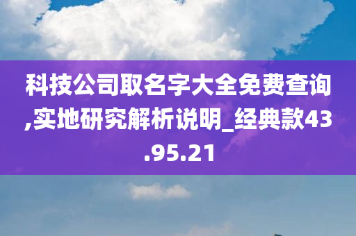 科技公司取名字大全免费查询,实地研究解析说明_经典款43.95.21