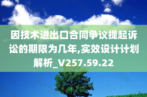 因技术进出口合同争议提起诉讼的期限为几年,实效设计计划解析_V257.59.22