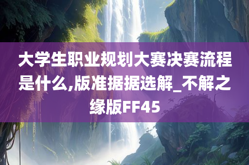 大学生职业规划大赛决赛流程是什么,版准据据选解_不解之缘版FF45