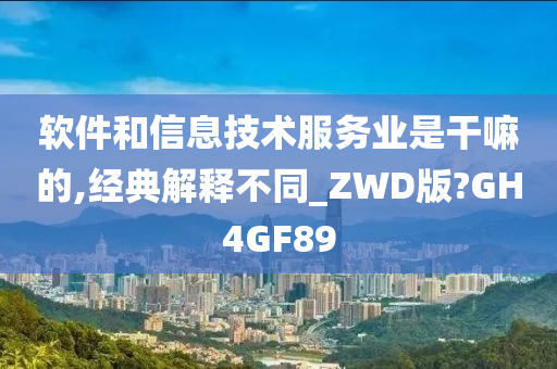 软件和信息技术服务业是干嘛的,经典解释不同_ZWD版?GH4GF89