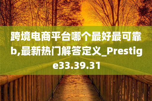 跨境电商平台哪个最好最可靠b,最新热门解答定义_Prestige33.39.31