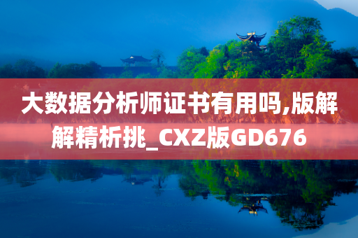 大数据分析师证书有用吗,版解解精析挑_CXZ版GD676