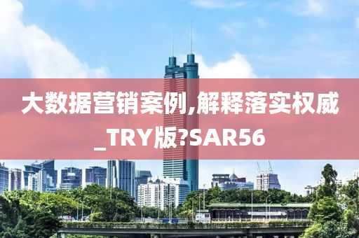 大数据营销案例,解释落实权威_TRY版?SAR56