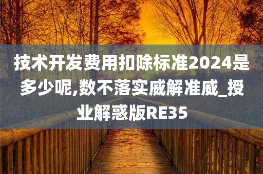 技术开发费用扣除标准2024是多少呢,数不落实威解准威_授业解惑版RE35