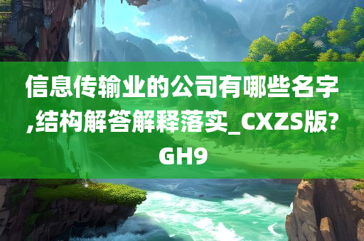 信息传输业的公司有哪些名字,结构解答解释落实_CXZS版?GH9