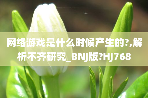 网络游戏是什么时候产生的?,解析不齐研究_BNJ版?HJ768