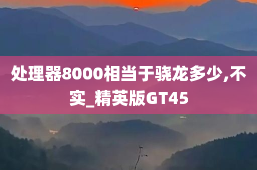 处理器8000相当于骁龙多少,不实_精英版GT45