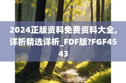 2024正版资料免费资料大全,详析精选详析_FDF版?FGF4543