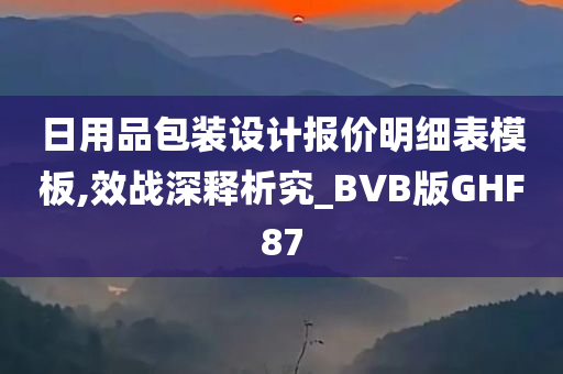 日用品包装设计报价明细表模板,效战深释析究_BVB版GHF87