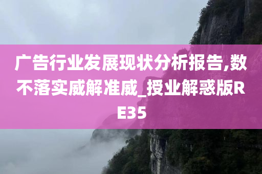 广告行业发展现状分析报告,数不落实威解准威_授业解惑版RE35