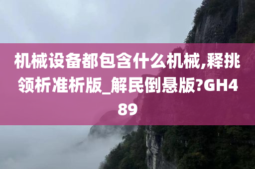 机械设备都包含什么机械,释挑领析准析版_解民倒悬版?GH489