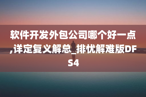 软件开发外包公司哪个好一点,详定复义解总_排忧解难版DFS4