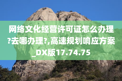 网络文化经营许可证怎么办理?去哪办理?,高速规划响应方案_DX版17.74.75